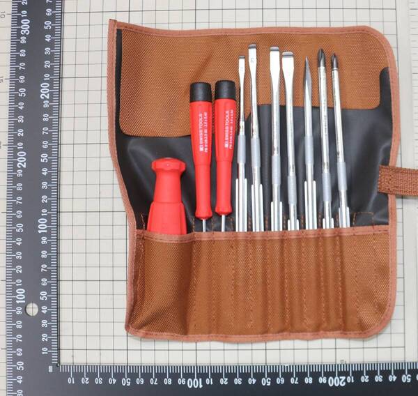 未使用♪ PB SWISS TOOLS 8218 TO 差替式ドライバーセット 9本組 ブラウン