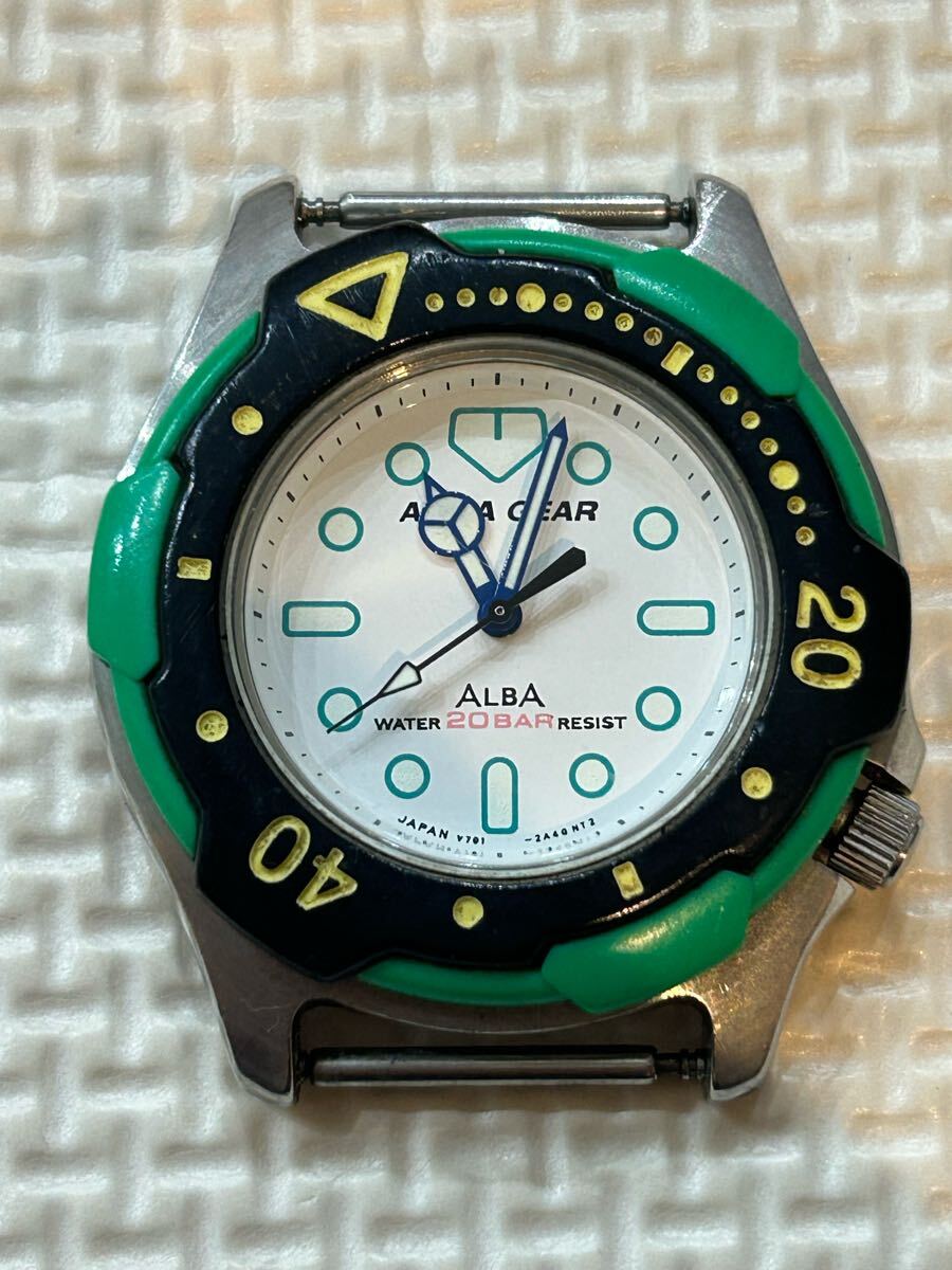 AQUA GEAR ALBA 腕時計(クォーツ)ブラック Yahoo!オークション - 稼働品 SEIKO ALBA セイコー アルバ AQUA