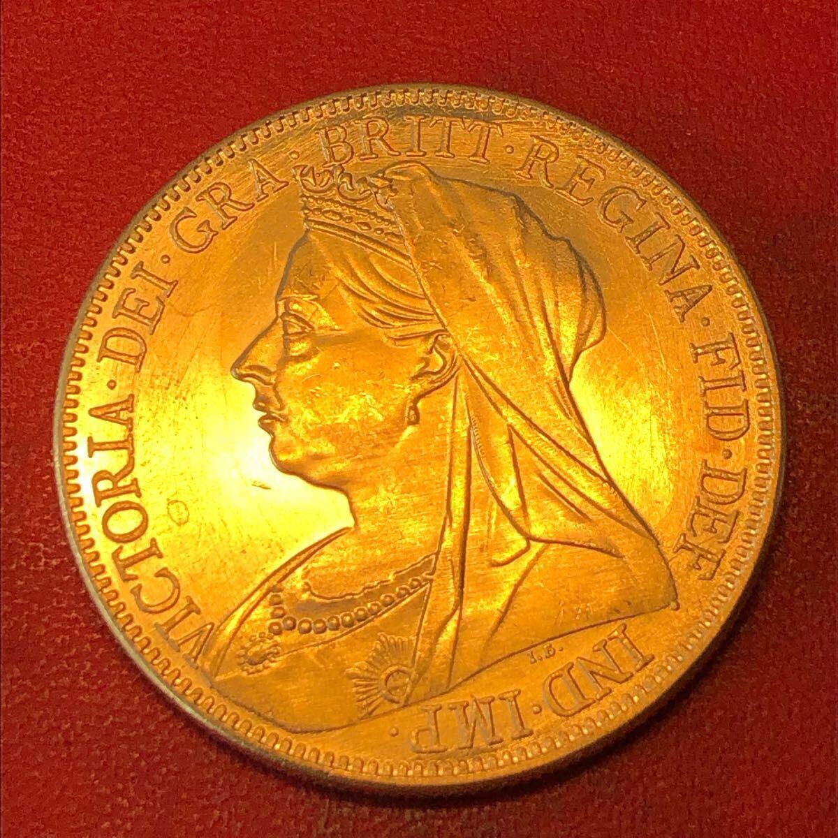 A469 イギリス ヴィクトリア女王 1874年 紋章 国花 小型金貨