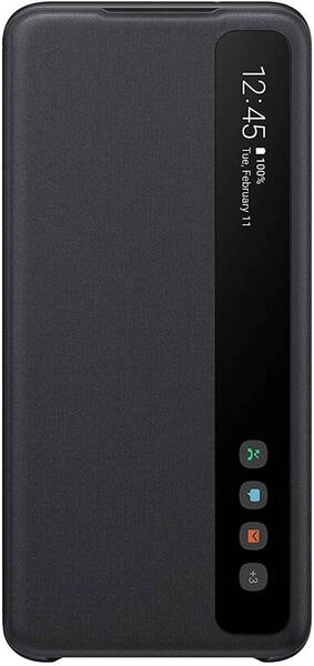 【開封品】 ◆ Galaxy S20 5G Smart Clear View カバー【海外版純正】S- View Flip ブラック Samsung ロゴ オフィシャル【並行輸入品】