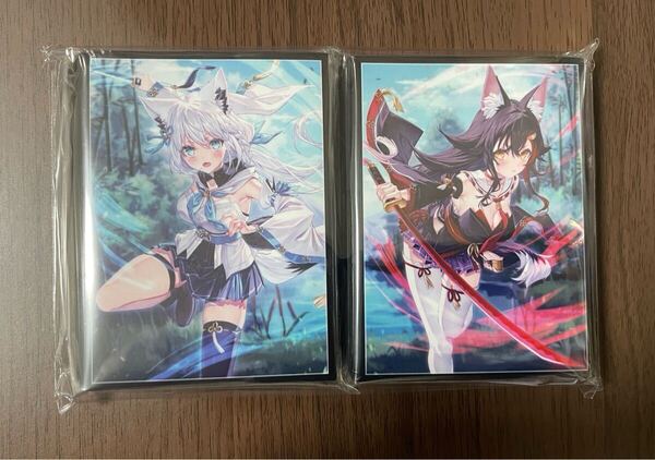 同人スリーブ 白上フブキ 大神ミオ ホロライブ 2種セット カードスリーブ hololive ミッドナイトブルー