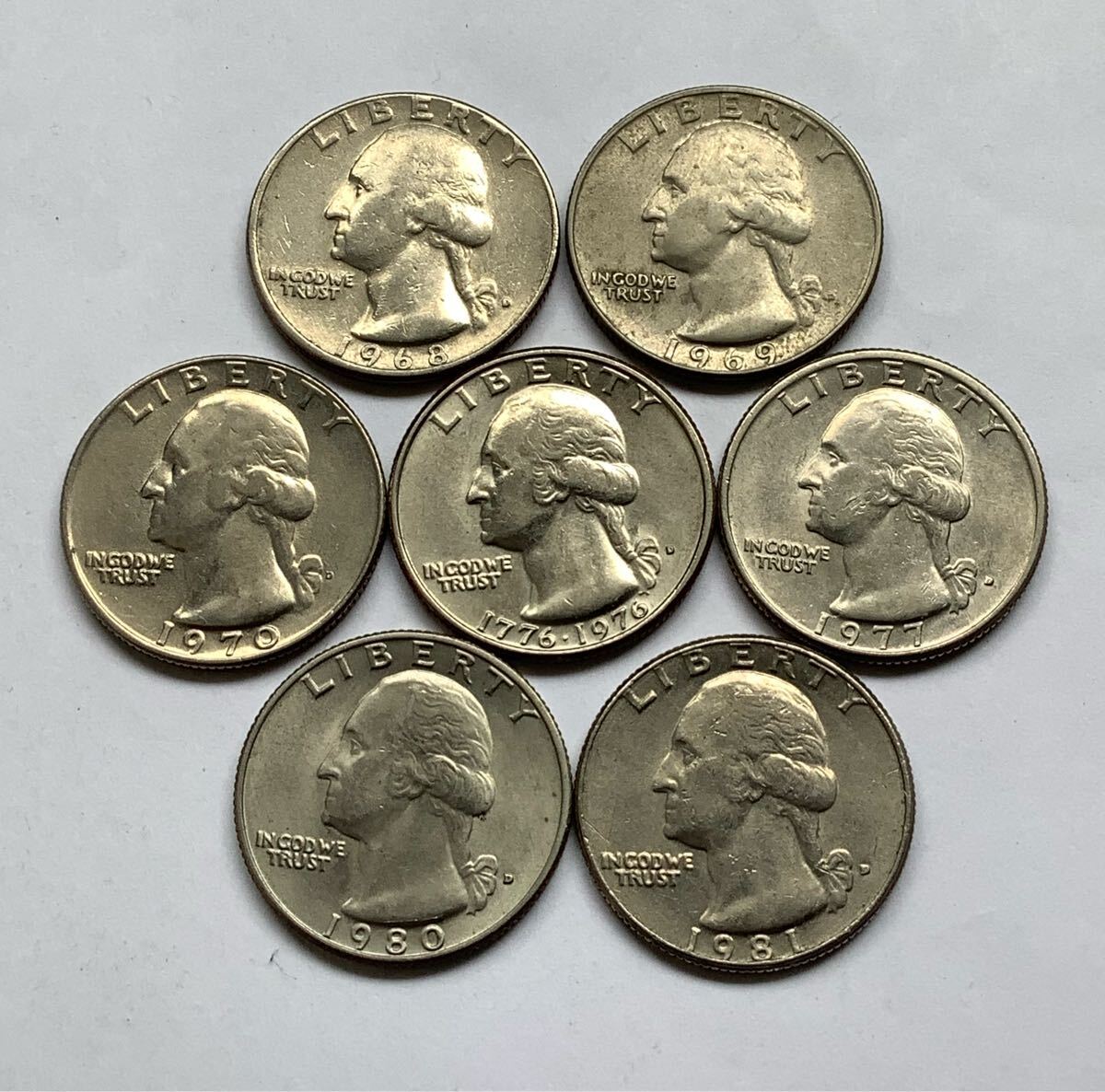 アメリカ25セント銀貨 7枚セット Yahoo!オークション -「アメリカ25セント」(アンティーク