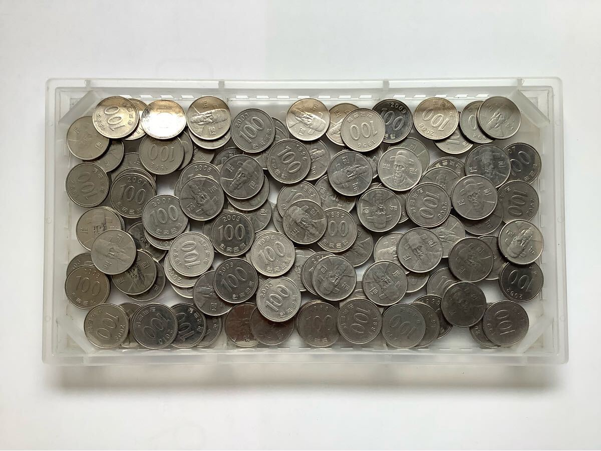 韓国ウォン 100ウォン 約4830g 約890枚 89000ウォン - メルカリ