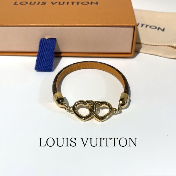 【極美品】LOUIS VUITTON ルイ ヴィトン ブレスレット セイ・イエス モノグラム ゴールド×ブラウン M6758【送料無料】