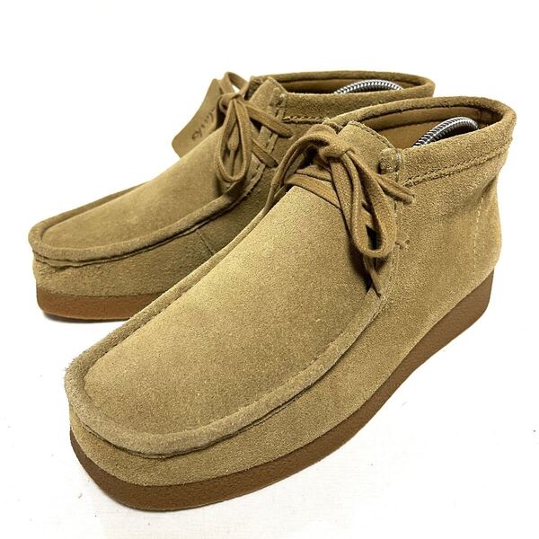 ★美品★CLARKS WALLABEES クラークス ワラビー★22545★スウェード ブーツ★UK7.5(26cm)★ベージュ★革靴 レザーシューズ★
