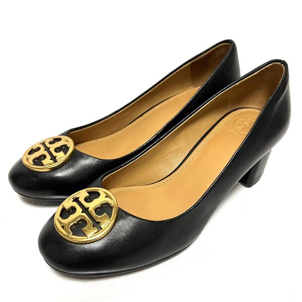 ★極美品★TORY BURCH トリーバーチ★チャンキーヒールパンプス★US6(23cm)★黒 ブラック★レディース ビジネスシューズ 革靴★