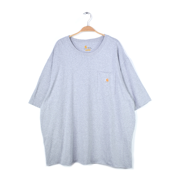 【送料無料】カーハート Tシャツ ポケット付き ポケT グレー CARHARTT 大きいサイズ メンズ2XL 古着 @BE9012