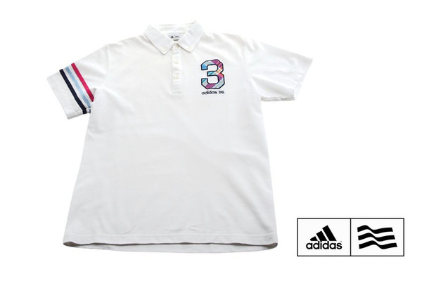 送料無料★【中古】アディダス|adidas|テーラーメイド|エンブレム ボタンダウン半袖ポロシャツ|メンズゴルフウェア|L