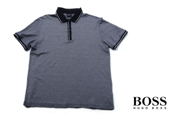 送料無料★【中古】ヒューゴ ボス|HUGO BOSS|レギュラーフィット半袖ポロシャツ| XL