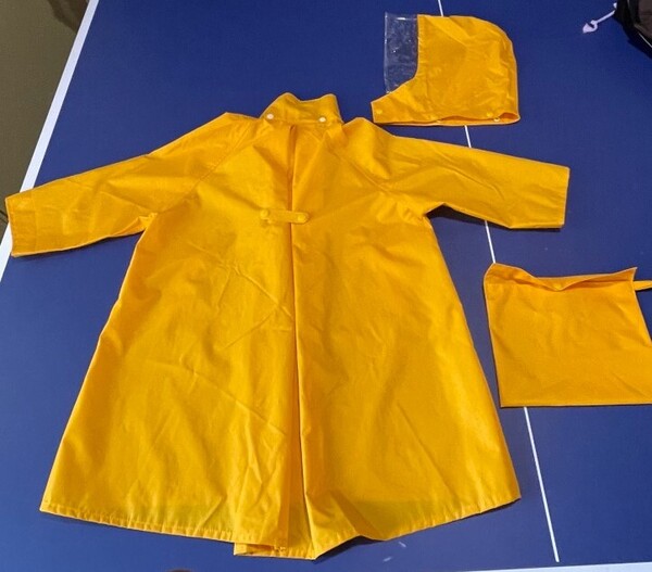 RAINY ACE 子供用レインコート65cm【110】完全防水収納袋 ベビー通園幼稚園保育園レインコート黄オレンジイエロー