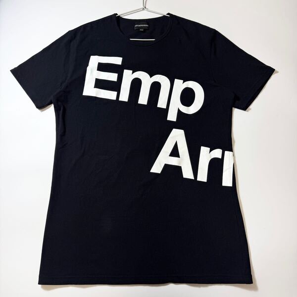《美品 XXXL》エンポリオアルマーニ EMPORIO ARMANI Tシャツ 半袖 ロゴ 黒 ブラック 3XL 大きいサイズ