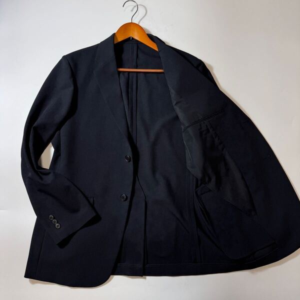 《極美品》ユニクロ UNIQLO テーラードジャケット 感動ジャケット アンコンジャケット ウールライク M 25年モデル ネイビー