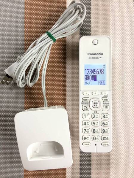 送料無料★Panasonic★パナソニック★純正★子機★増設子機★KX-FKD405-W★充電台 付属★中古★動作品★返金保証あり★