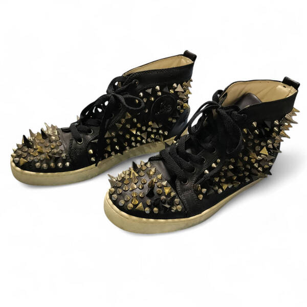 クリスチャンルブタン ハイカット スニーカー Christian Louboutin 黒 ブラック スタッズ 41 26cm