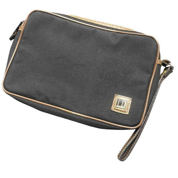 dunhill セカンドバッグ クラッチバッグ ナイロン ダンヒル 黒 ロゴ入り