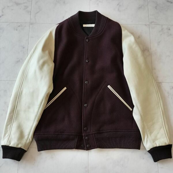 希少 18AW OLD JOE VARCITY JACKET 36 ワインレッド オールドジョー バーシティジャケット スタジャン レザージャケット Leather メンズ