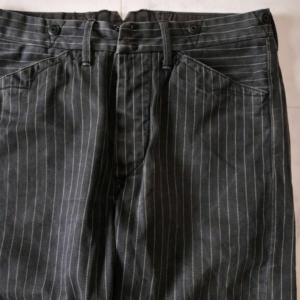 名作 RRL ウォバッシュ ストライプ バックルバック トラウザーパンツ 29 メンズ ダブルアールエル BLACK WABASH STRIPE BUCKLEBACK TROUSER