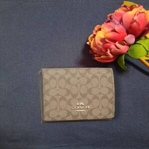★SALE★コーチ COACH 三つ折り ミニ財布 オリガミ スモール トライフォールド ウォレット シグネチャー コーテッド キャンバス