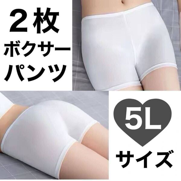 ボクサーパンツ ショーツ レディース 5L XXXXL ホワイト 白 ペチパンツ ペチコート 2枚 まとめ売り 速乾 下着 インナー まとめ売り 無地
