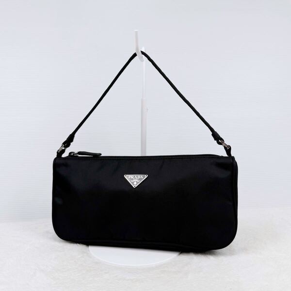 【未使用に近い】PRADA プラダ アクセサリーポーチ ハンドバッグ ワンショルダー ミニ ナイロン ブラック 黒 NERO