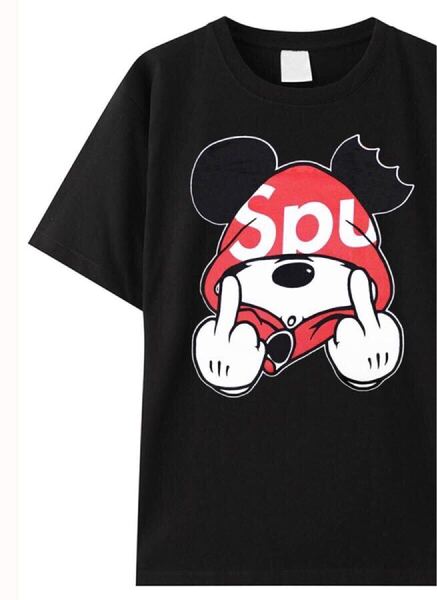送料込み パロディ 半袖 Tシャツ SPU 黒Mサイズ ストリート カジュアル 男女兼用 ユニセックス ペアルック