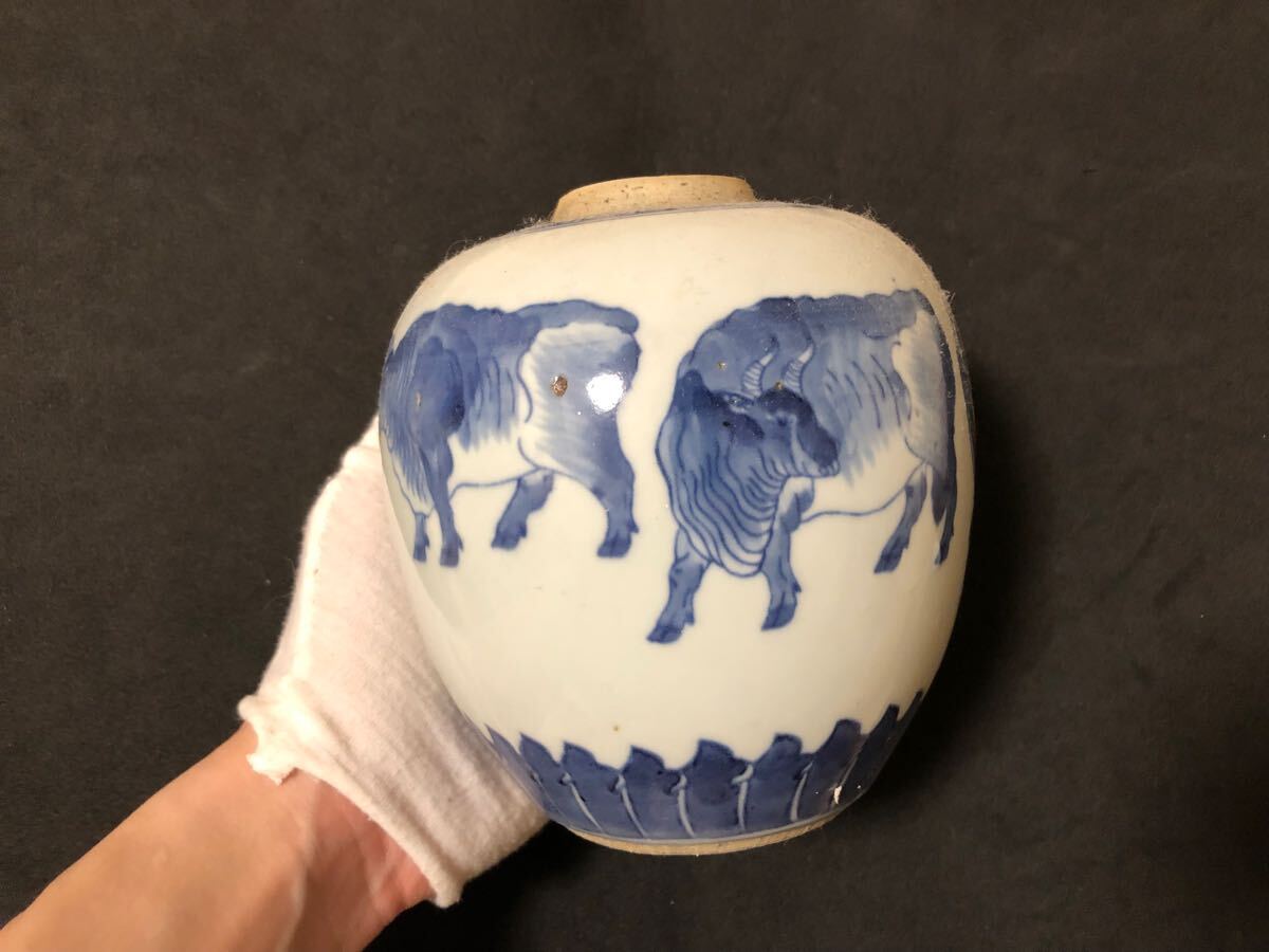 唐物 染付 中国美術 清時代 南京染付 壺 茶入 花瓶 花生 花