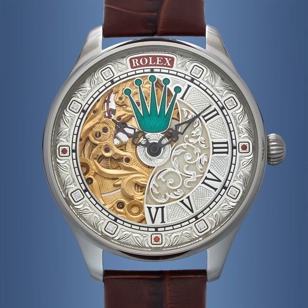 アンティーク/Marriage watch/ROLEX 懐中時計をアレンジし48mmのメンズ腕時計 /半年保証/ 手巻き