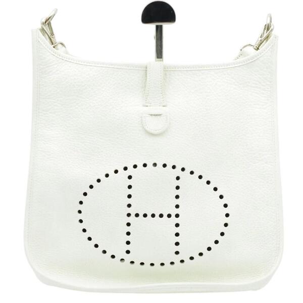 HERMES エルメス 美品 エヴリン 1 GM ホワイト □E刻印 ショルダーバッグ