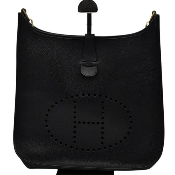 HERMES エルメス 美品 エヴリン 1 GM ブラック 〇U刻印 ワンショルダーバッグ