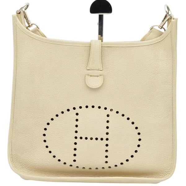 HERMES エルメス 美品 エヴリン 1 GM □F ベージュ ショルダーバッグ