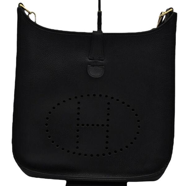 HERMES エルメス 美品 エヴリン 1 GM ブラック □B刻印 ショルダーバッグ