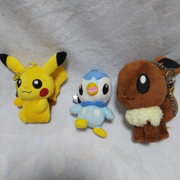 ポケモン 連れ歩きマスコット 3種セット ピカチュウ ポッチャマ イーブイ(大きめサイズ) ポケモンセンター ぬいぐるみ