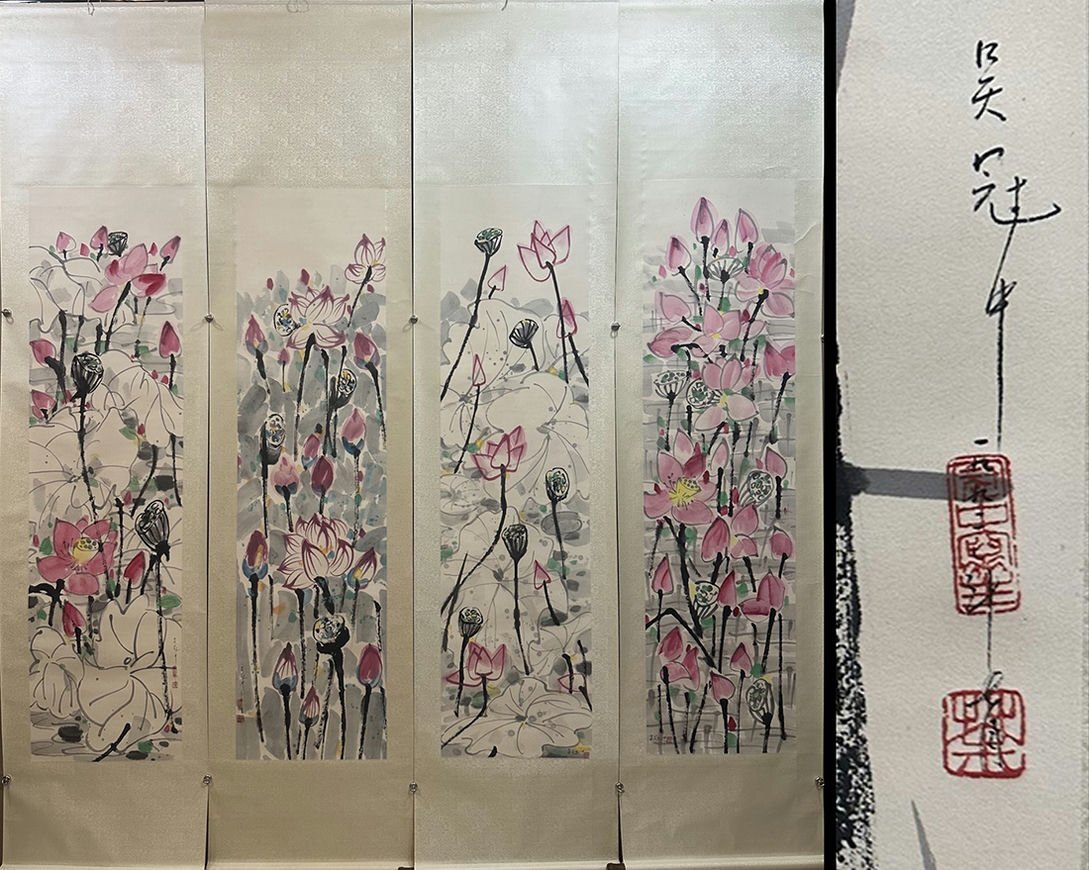 中国古画 珍品旧蔵 肉筆 呉冠中抽象 スケッチ【パリの星