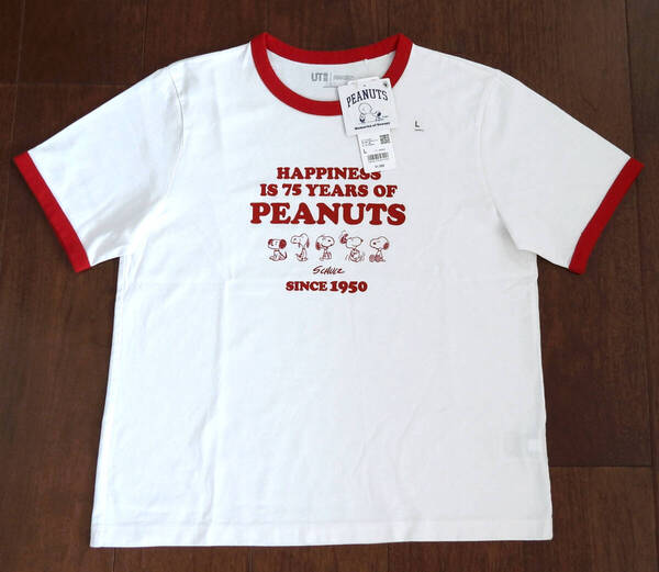 (難あり)ユニクロ UNIQLO ピーナッツ UT 半袖 WOMEN ホワイト Lサイズ【新品未使用】