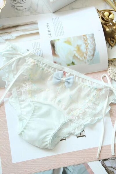 新品!送料無料!レースアップひもショーツ ヒモショーツ 綿系 パンティ 婦人肌着 女性下着 セクシー Mサイズ ブルー(a140)