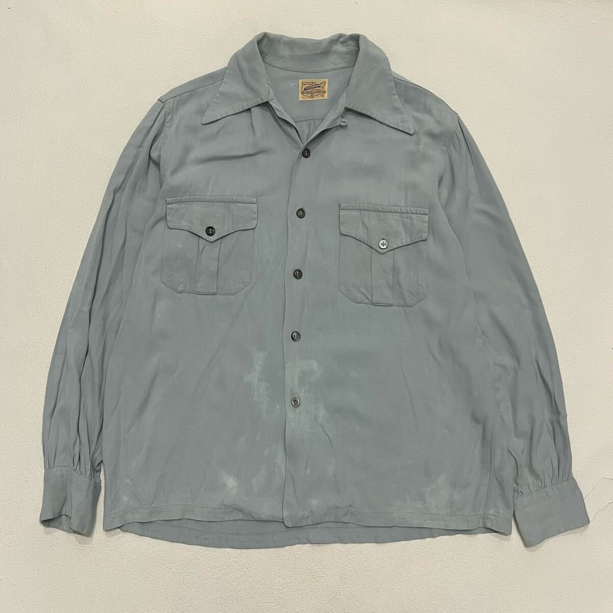 超レア　50s ギャバシャツ　50年代　ビンテージ　ヴィンテージ 40s 50s Del Mar ロングポイント ギャバシャツ ヴィンテージ