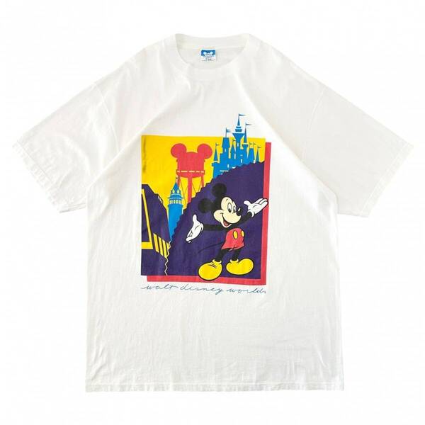 XL 80s~90s ヴィンテージ USA製 ディズニー キャラクター Tシャツ ミッキーマウス ディズニーランド ビックプリント ビックサイズ コットン
