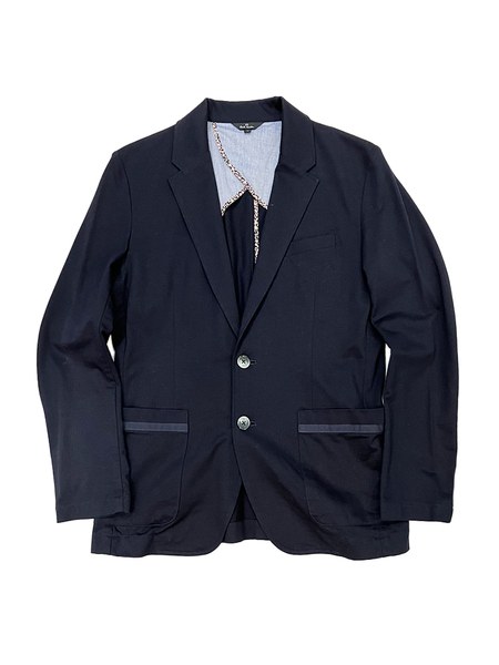 PS Paul Smith ピーエス バイ ポールスミス 2B テーラード ジャケット L ネイビー 日本製 MADE IN JAPAN 花柄 背抜き