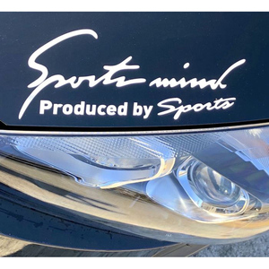 ☆ 全文字ホワイトシルバー ☆ Sport mind スポーツマインド 車 ステッカー Sサイズ 車 ステッカー おしゃれ Sサイズ 約7×19cm