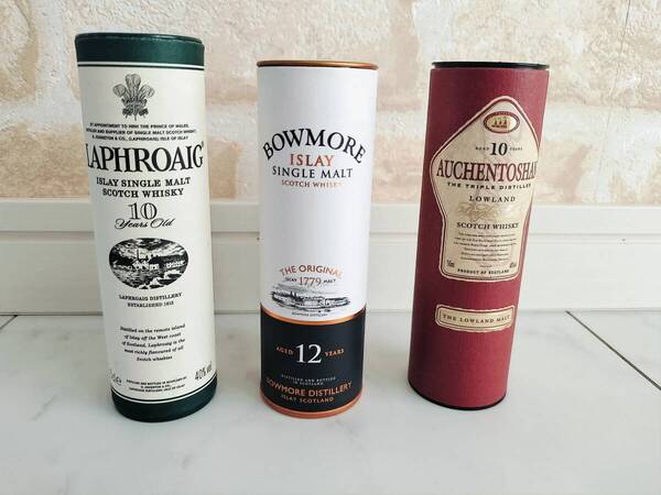 ☆ボウモア12年 オーヘントッシャン10年 ラフロイグ10年 ミニボトル 各 50ml 3点セット