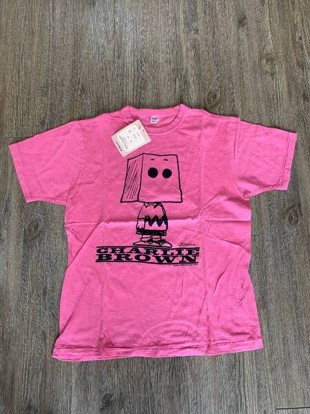 WAREHOUSE CHARLIE BROWN SNOOPY Tシャツ M ピンク 新品タグ付き ウエアハウス チャーリーブラウン スヌーピー