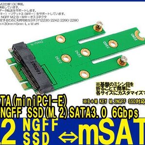 新品良品即決■送料無料 msata⇒NGFF SSD M.2 (B+Mkey) 変換アダプタ SATA3.0/6.0Gbs
