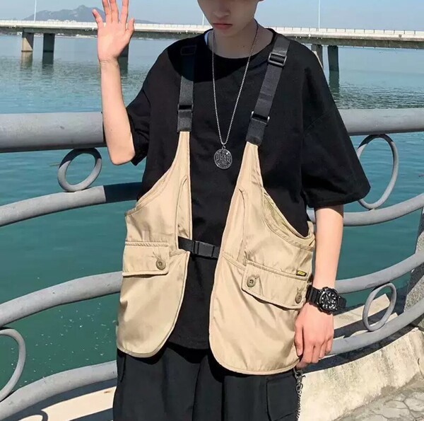 フィッシングベスト ベージュ XL トレンド 人気 夏 釣り キャンプ 機能性抜群 韓国 男女兼用 韓国 アウトドア