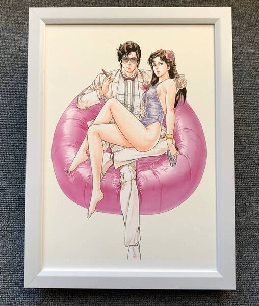 ■北条司『CITY HUNTER<15>』A4サイズ 額入り 貴重イラスト 印刷物 ポスター風デザイン 額装品 アートフレーム インテリア