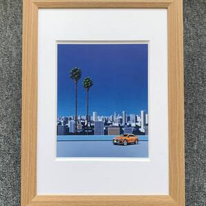 ■永井博『CRUISIN’<17>』 B5サイズ 額入り 貴重イラスト 印刷物 ポスター風デザイン 額装品 アートフレーム インテリア