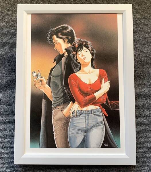 ■北条司『CITY HUNTER<11>』A4サイズ 額入り 貴重イラスト 印刷物 ポスター風デザイン 額装品 アートフレーム インテリア