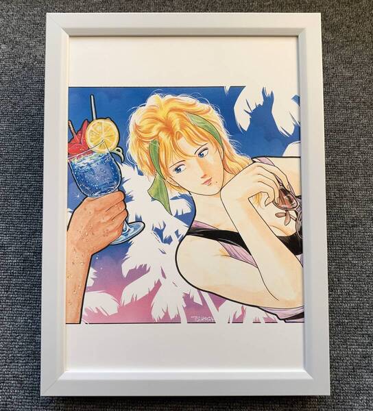 ■北条司『CAT'S EYE<9>』A4サイズ 額入り 貴重イラスト 印刷物 ポスター風デザイン 額装品 アートフレーム インテリア
