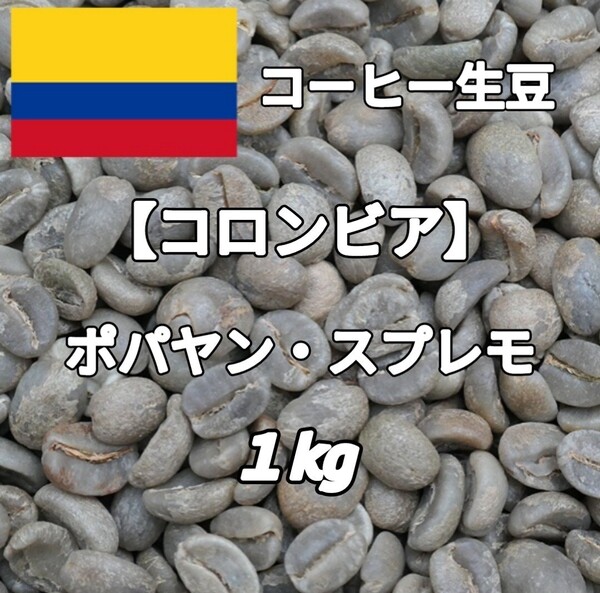 【コロンビア】ポパヤン・スプレモ コーヒー生豆 1kg(コーヒー生豆 自家焙煎 コーヒー豆 コーヒー 珈琲)