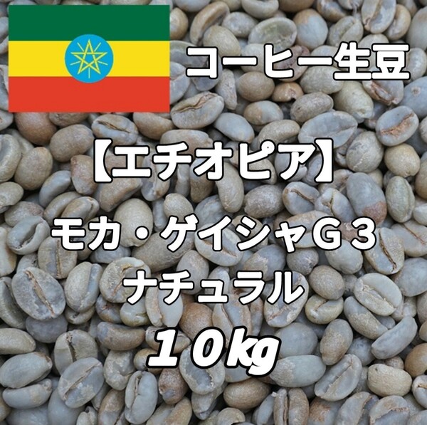【エチオピア】モカ・ゲイシャG3 ナチュラル コーヒー生豆10kg(コーヒー生豆 自家焙煎 コーヒー豆 コーヒー 珈琲)