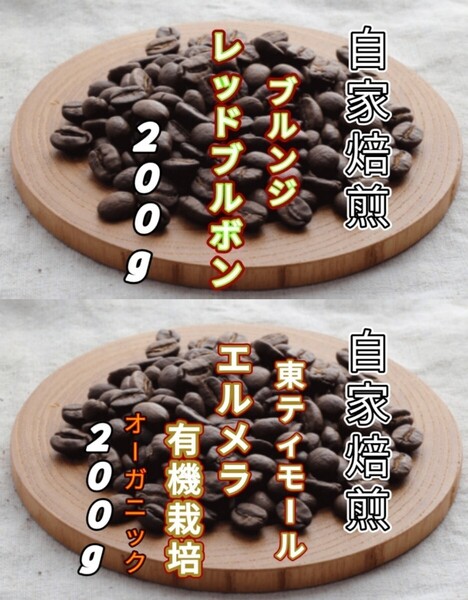 【ブルンジ】レッドブルボン【東ティモール】エルメラ 自家焙煎コーヒー豆 各200g(自家焙煎 コーヒー豆 コーヒー)